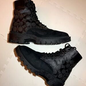 Coach Black Lace-up Boots